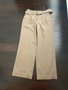 Banana Republic Wide-Leg Belted Trousers in Camel